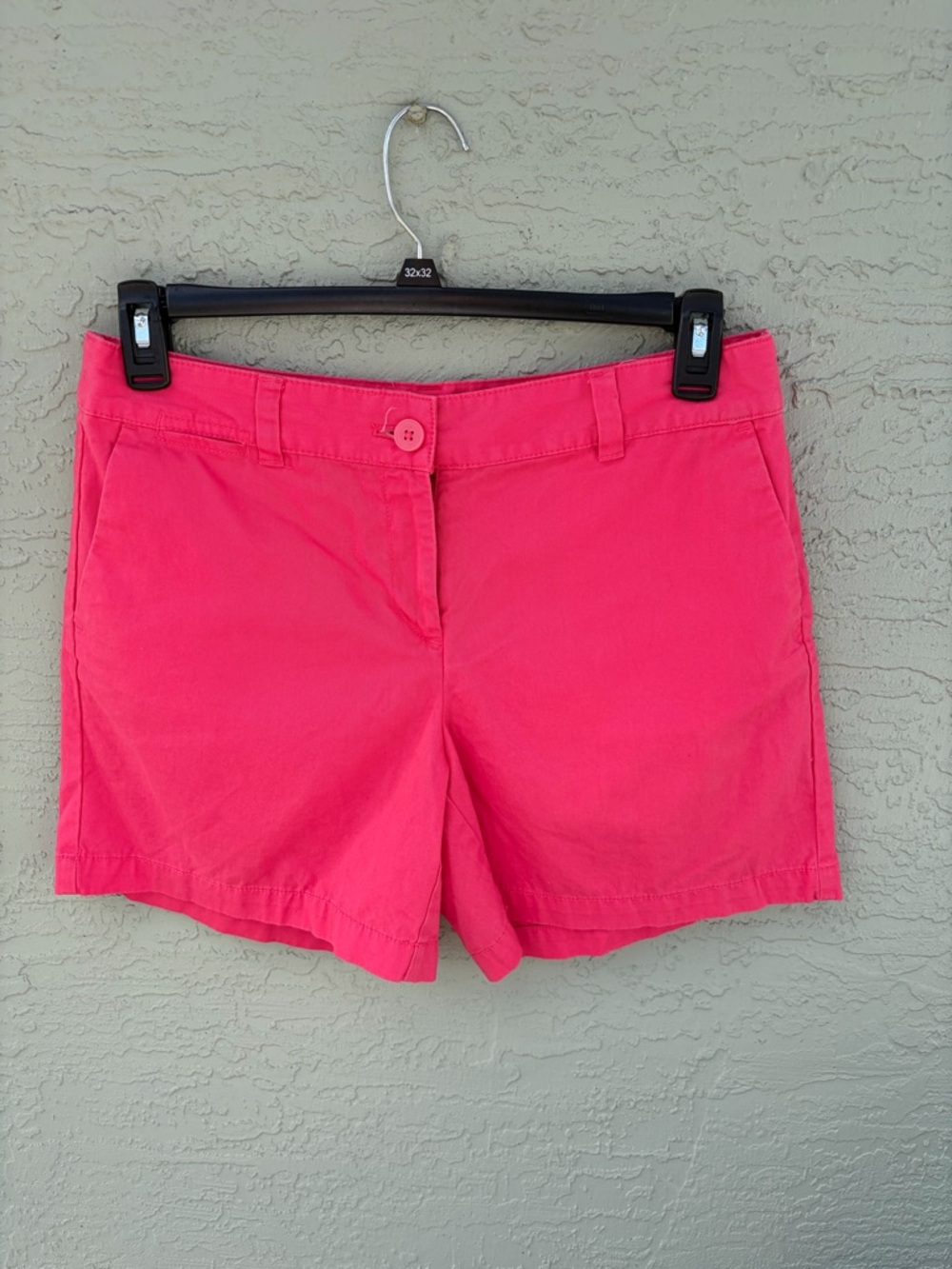 Ann Taylor LOFT Chino Shorts Womens Size 8 Hot Pink Mid Rise Flat Front